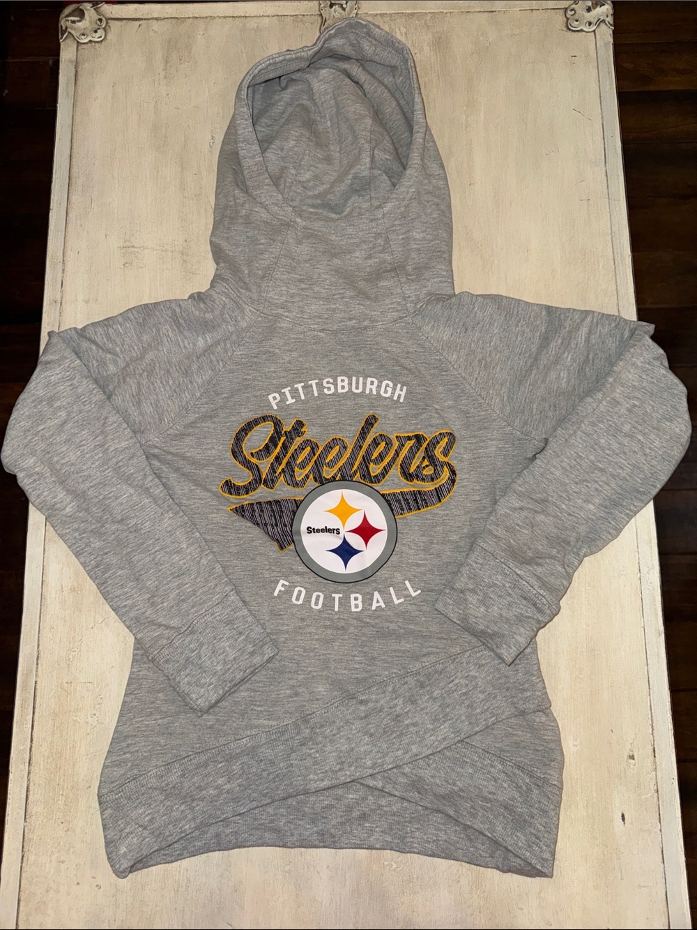 NFL Pittsburgh Steelers Gray Hooded Sweatshirt with Logo
